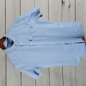 Vans• M shirt chambray button up short sleeve blue